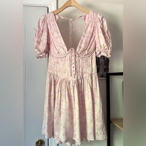 For Love And Lemons Blush Floral Dress